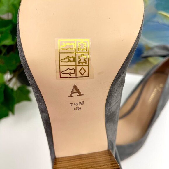 Anthropologie Bow-Tied Pumps Heels In Gray 7.5 - Picture 13 of 14